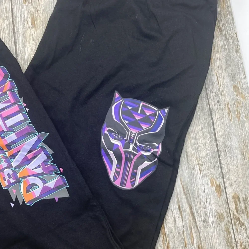 Mens Marvel Graphic Black Panther Wakanda Forever Lounge Jogger Pants Size M